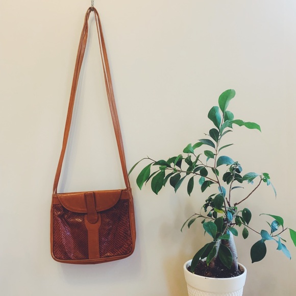 Vintage Handbags - Vintage genuine leather and snake skin purse